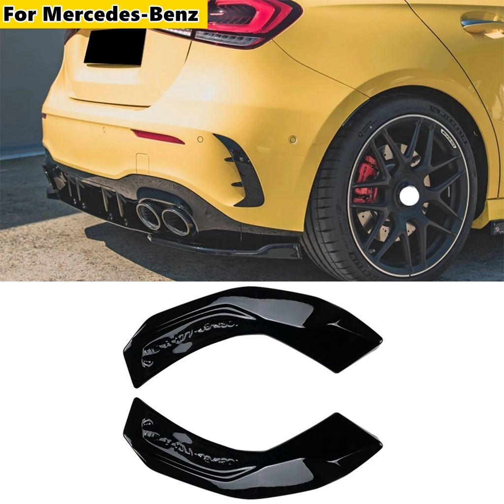 

2 Pcs Car Rear bumper Diffuser lip Spoiler For Mercedes-Benz A-Class W177 V177 A35 A45 AMG 2019-2021 Rear Bumper Lower Guard
