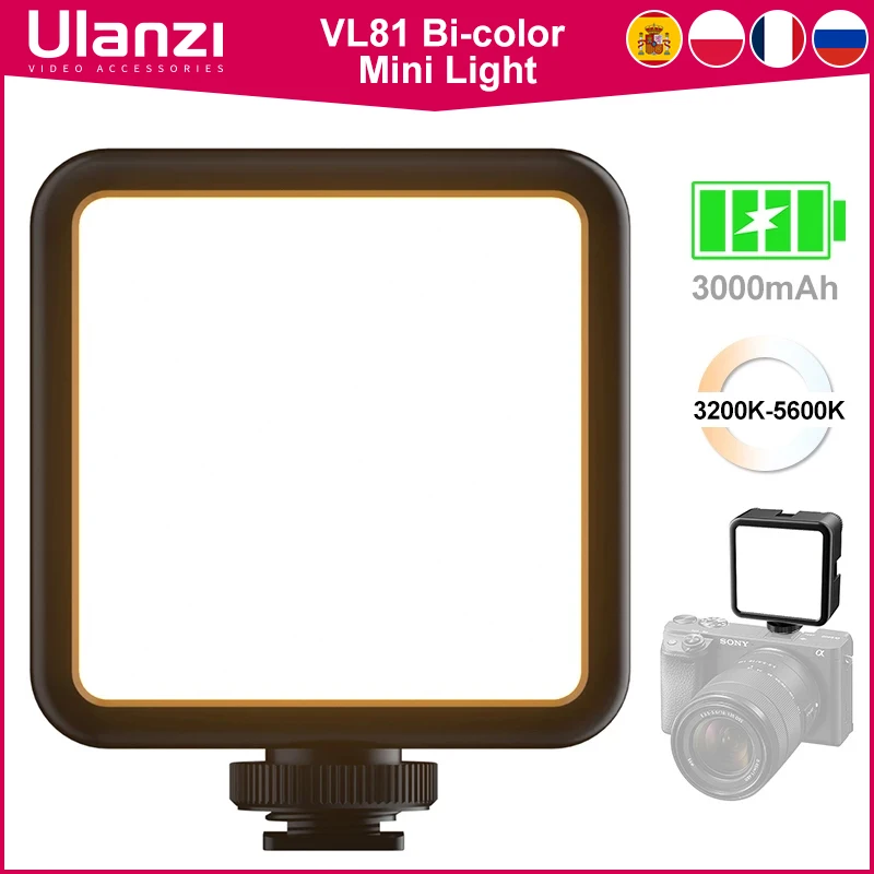 Ulanzi Vijim VL81 Mini LED Video Light On Camera Photo Studio Lighting Soft Diffuser Tiktok Youtube Livestream Vlog Light