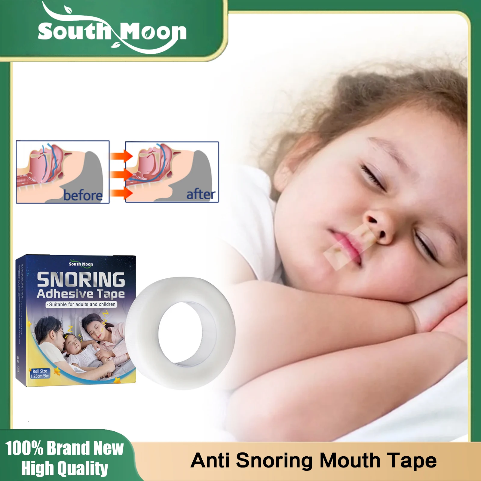 

South Moon Anti Snoring Stickers Promote Sleep Better Nose Breathing Improve Open Mouth Snoring Relief Lip Strips For Kids Adult