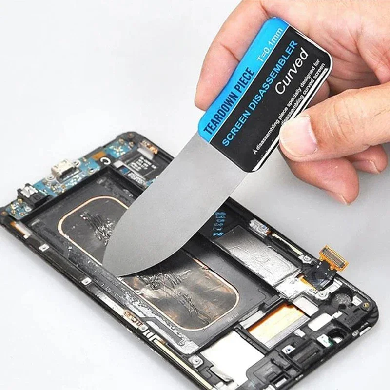 Steel Metal Mobile Phone Curved Lcd Screen Spudger Opening Pry Card Tools Ultra Thin Flexible Mobile Phone Disassemble Tool