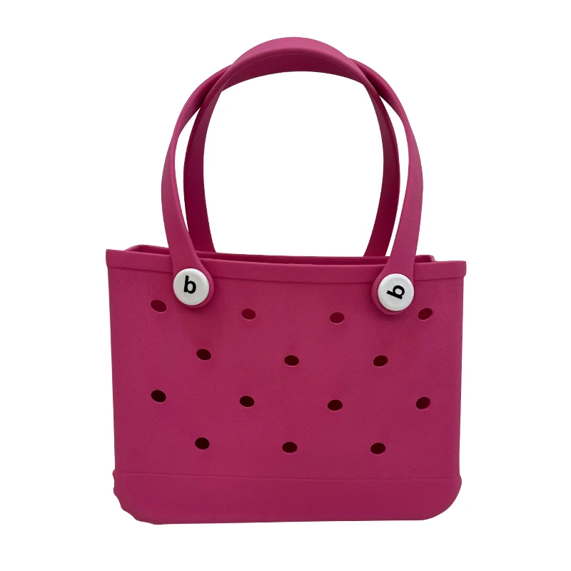 New Children Beach Bogg Bags Fashion Cute Summer Storage Baskets Children's Outdoor Picnic Tote Small Solid Color Eva Jelly Bag