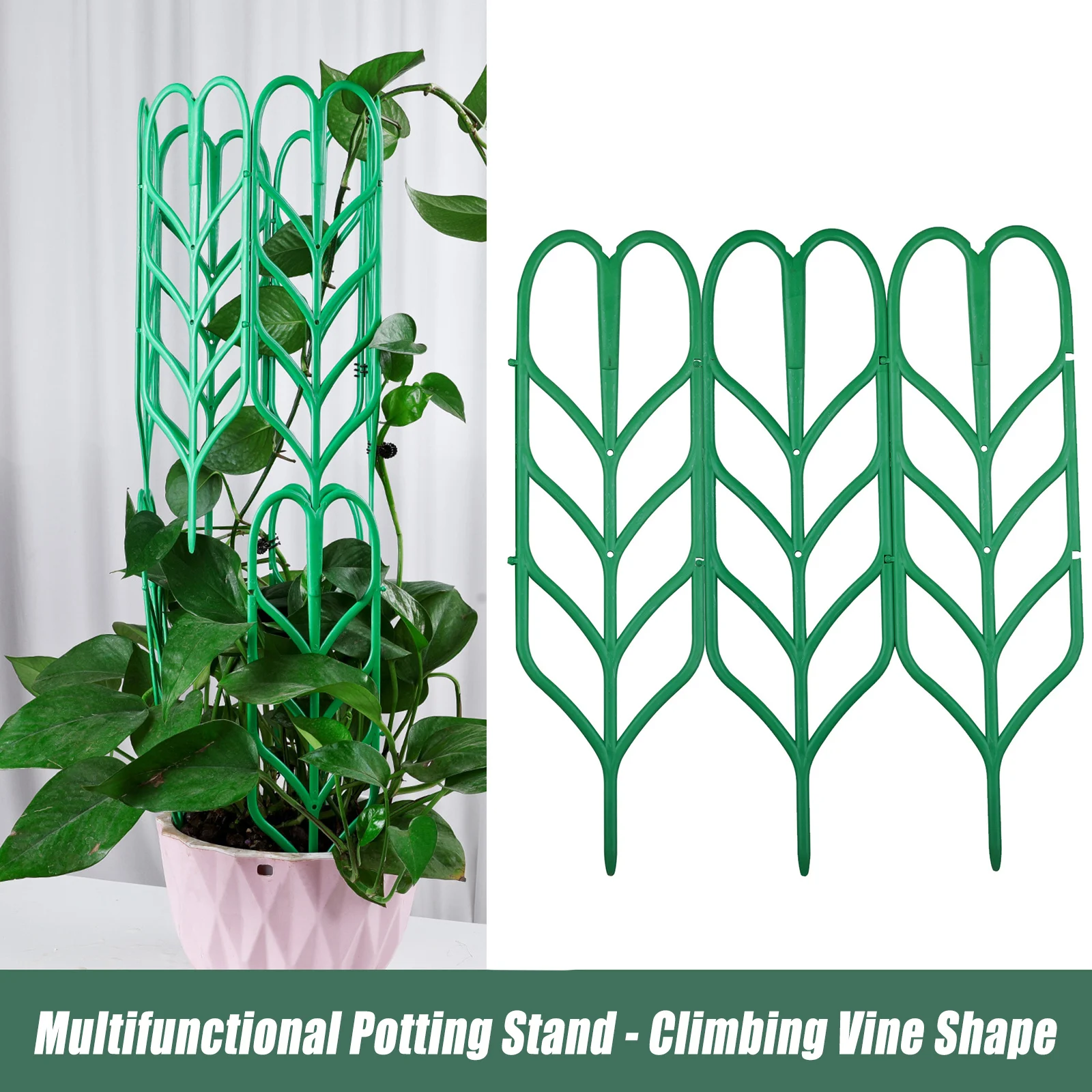 

3pcs Plastic Plant Climbing Rack Potted Vine Support Frame Rattan Climbing Bracket Plant Flower Stake Stand Backyard Support