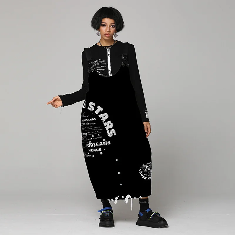 

2023 Summer Denim Dresses Ladies Letter Print Dress