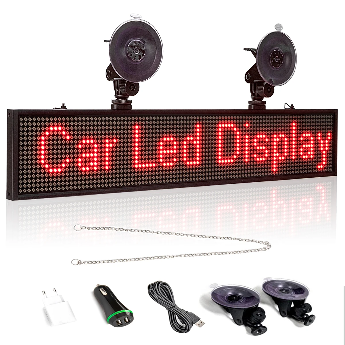 12V Fahrzeug LED-Display Indoor Drahtlose APP Programmierbare Scrollen Rot  Nachricht Auto Bord P5MM SMD Multi-sprache 50cm