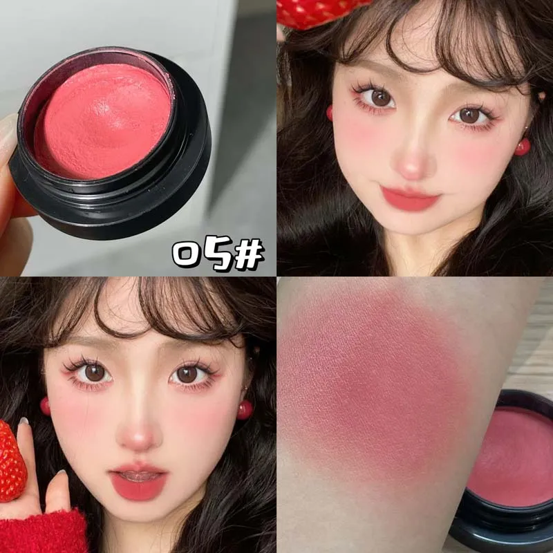 HERORANGE cotton gauze mist powder blusher cream with makeup and natural nude makeup girl matte potato mud rouge cream 5