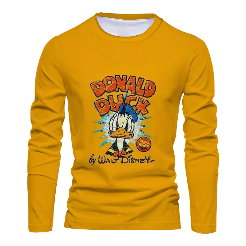 2025 Autunno Moda Disney Brand Stitch e Mickey Anime Stampa 3D New Street Casual Trend T-shirt da uomo girocollo a maniche lunghe 5