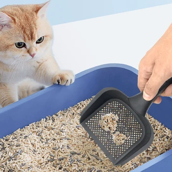 Dog Cat Clean Feces Supplies Plastic Thickened shovel Cat Litter Scoop Reduces Dust Long Handle Scoop Pet Cleanning Tools ﻿