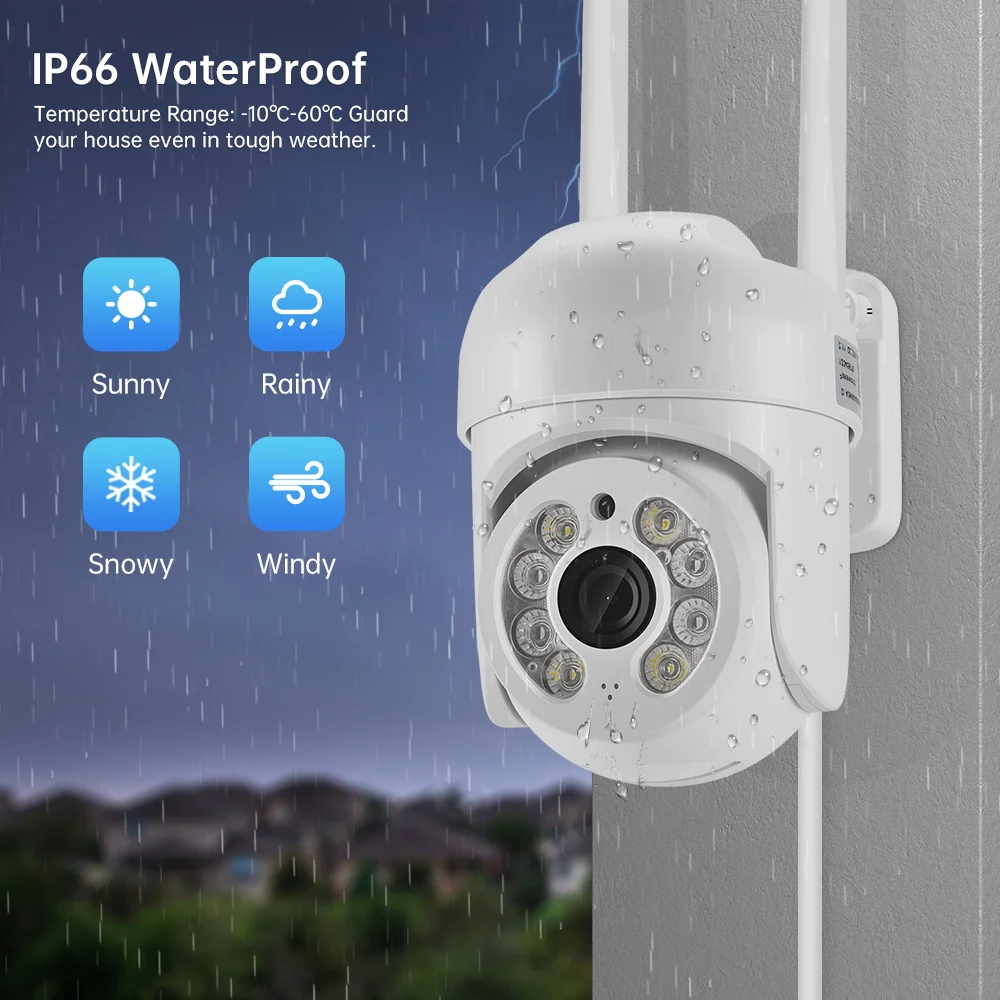 ICSEE App Wireless PTZ Camera HD 1080P Color Night Vision Wifi IP Camera Outdoor Ai Auto Tracking CCTV Surveillance Cam iCsee 2