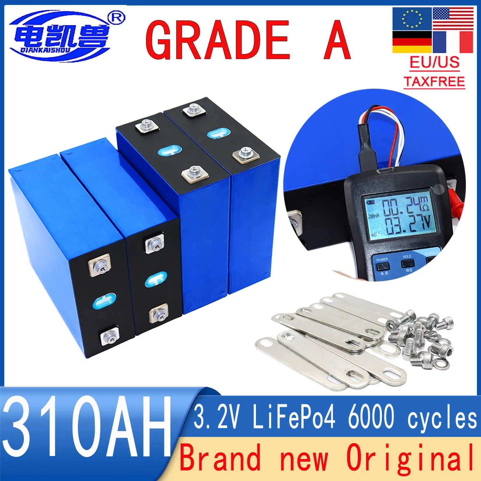 

New 280AH 310AH 3.2V lifepo4 battery DIY 12V 24V 48V electric vehicle A-level battery pack solar energy storage system