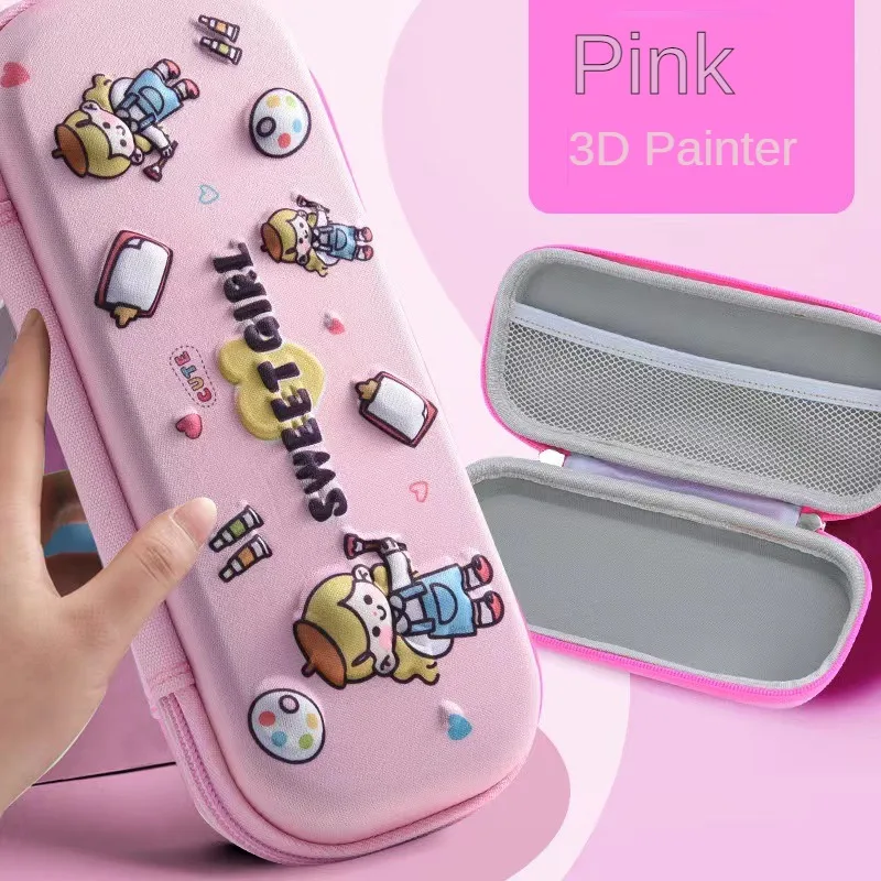3D Color Cartoon Pencil Case Student Drop Proof Watercolor Case Little Girl Waterproof Pencil Case Children's Pencil Case