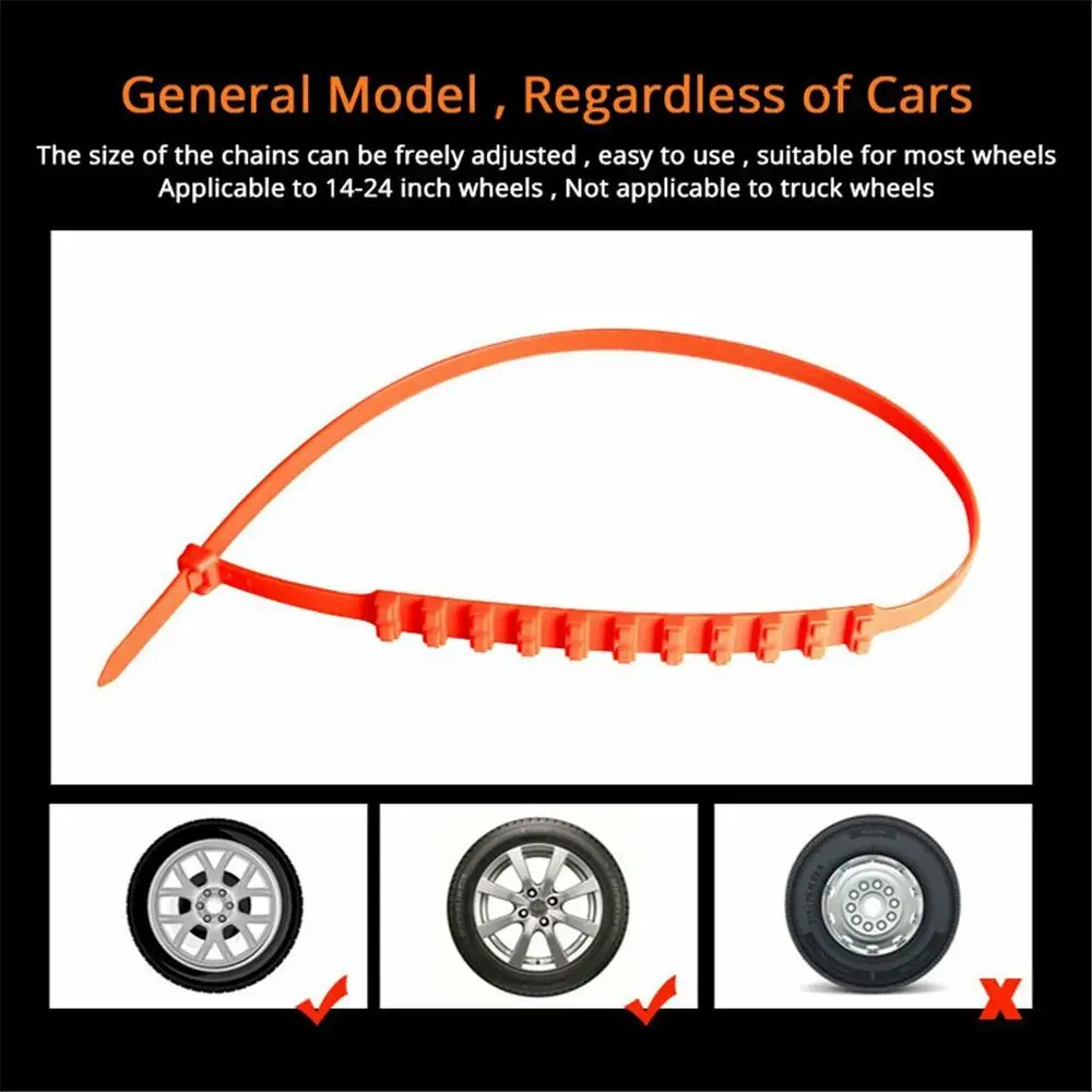 PA Snow Chains For 175-295mm Car Winter Tire Wheels Snow Tire Anti-skid Chains Wheel Tyre Cable Belt Winter Outdoor Chain