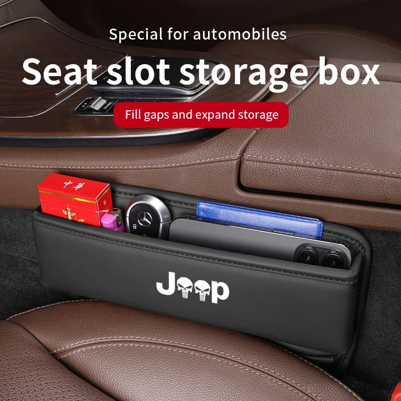 

For Jeep Renegade Compass Wrangler JK TJ Patriot Grand Cherokee XJ Trail Hawk Car Seat Gap Crevice Slot Storage Box Organizer