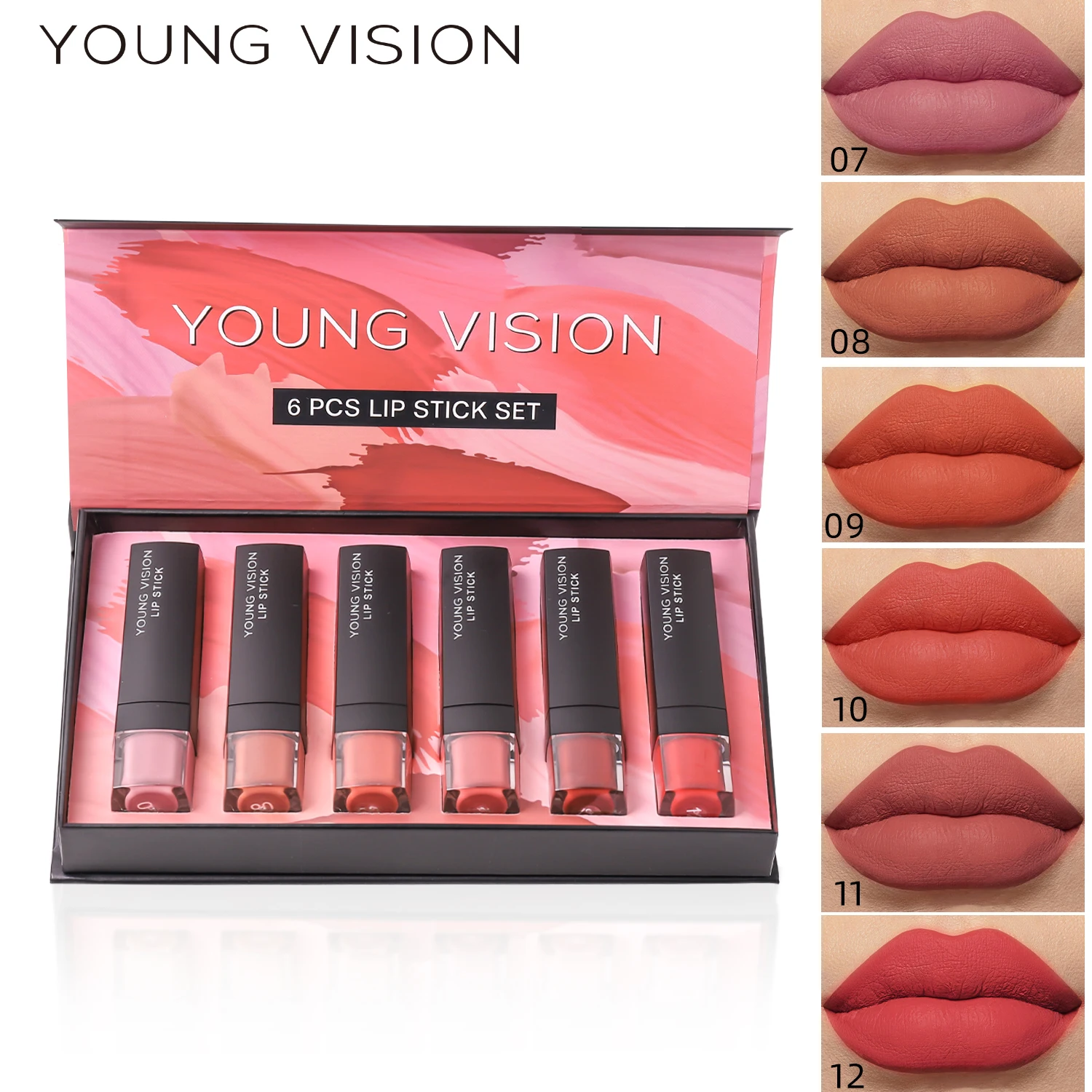 thumbnail image 1 of 6 pcs /set matte lipstick gift box set non stick cup lipstick velvet moisturizing lipstick, 1 of 5