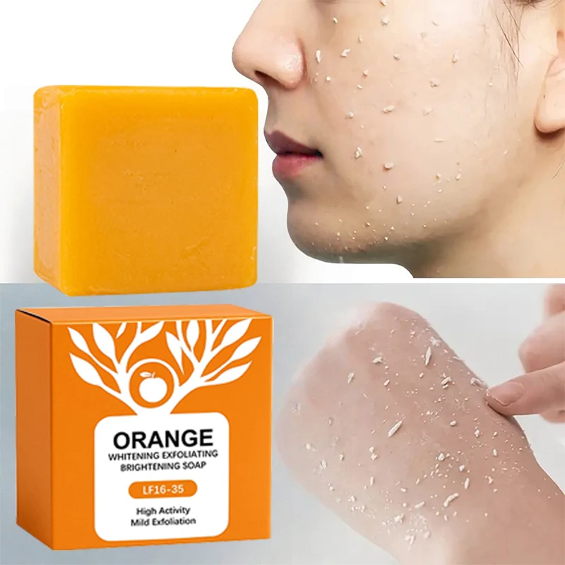 Orange Enzyme Exfoliating & Brightening Soap Bar - Gentle Cleansing and Moisturizing