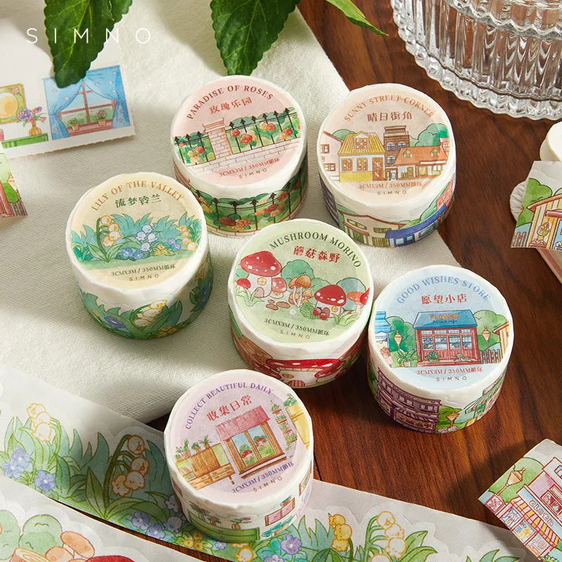 Vintage%20Mushroom%20Flower%20Washi%20Tape%20Decorative%20Scrapbooking%20Sticker%20Label%20Cute%20House%20Masking%20Tape%20Stationery%20School%20Supplies%20-%20Image%209