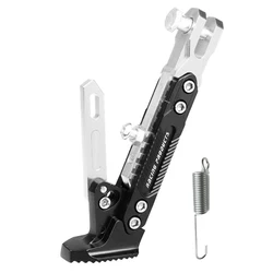 Adjustable Alloy Motorcycle Kickstand - Universal Parking Support Stand (Silver)