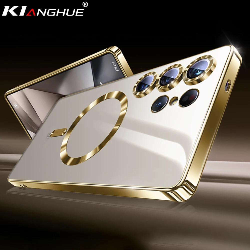 Luxury Glitter Plating Clear Silicone Soft Case with Magnetic Feature