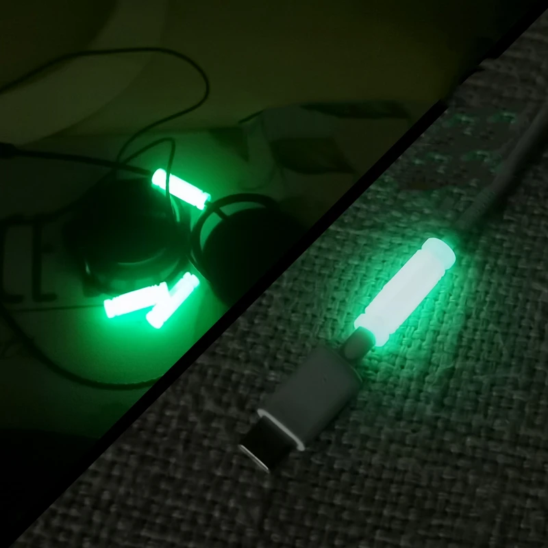 TPU Multifunctional Luminous Rope Tail Open Buckle Night Light Cover Paracord Closure Cap Zipper Pull Handle Tactical Markers