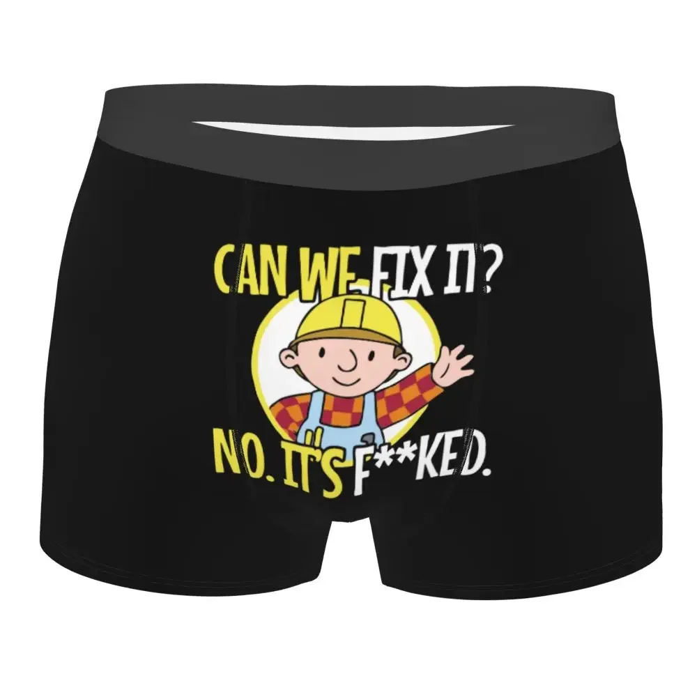 

Bob The Builder Men's Underwear Can We Fix It Funny Repair Boxer Shorts Panties Funny Breathable Underpants for Male Plus Size