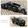 1:24 Tesla pickup police car High Simulation Diecast Metal Alloy Model car Sound Light Pull Back Collection Kids Toy Gifts 1