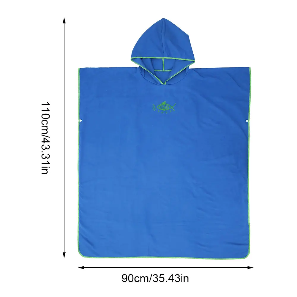 Beach Towel Poncho Changing Robe Surf Beach Poncho Lightweight Surf Beach Wetsuit Quick Dry Microfibres Toweling Surf Poncho