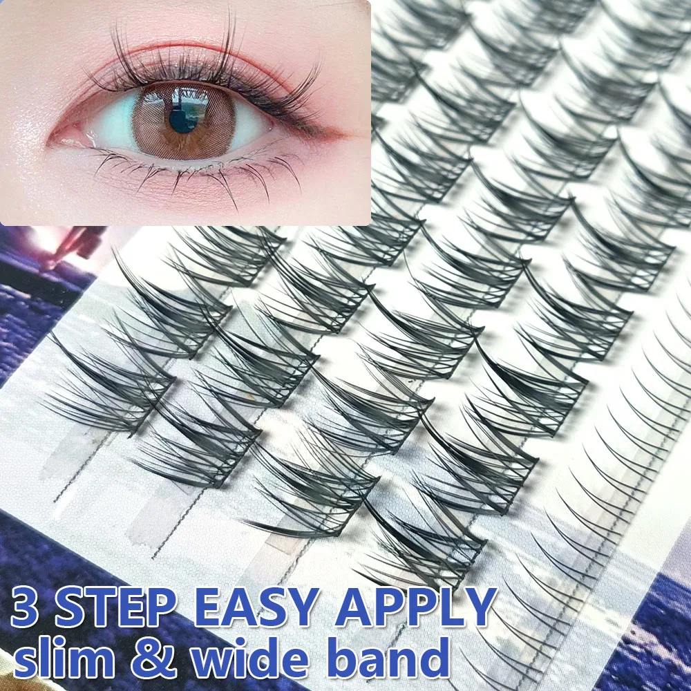 

3 Step Fan Shape Mink Individual Eyelashes With Bottom Lashes Fairy Fish Tail A Shape Cluster Eyelash Extension Makeup Tools