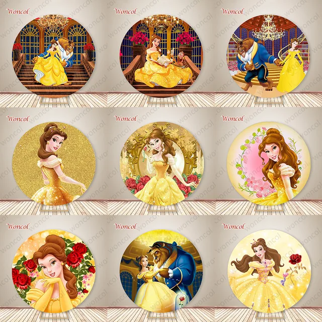 beauty-and-the-beast-round-backdrop-princess-belle-girls-birthday-backdrop-beauty-and-the-beast-belle-round-cover-decor-prop-aliexpress