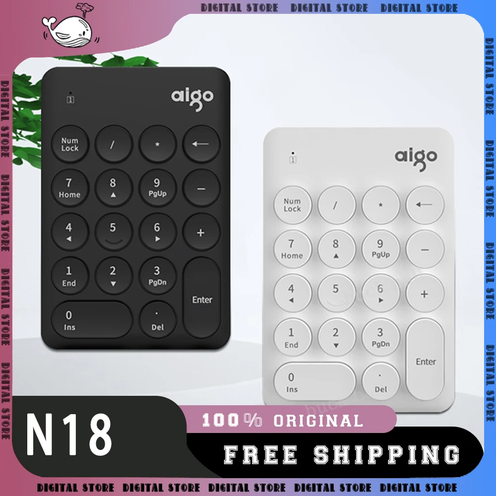 GO-calculadora Digital inalámbrica N18pro, teclas de 2 modos, 18 teclas, almohadilla numérica, personalización para ordenador, Mini teclado inalámbrico para juegos