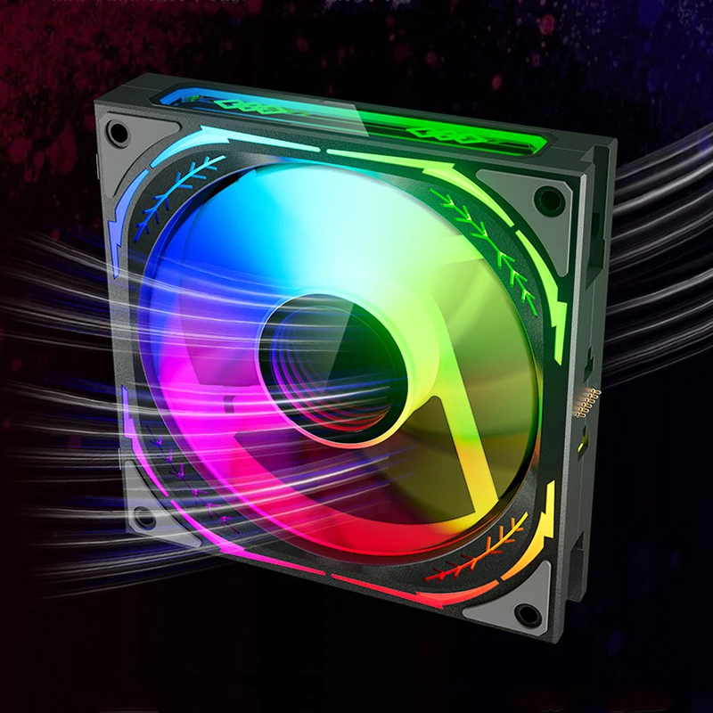 Electric Fan Computer Case Fan TEUCER JM-3 PC Cooling Fan Kit ARGB Mirror Cycle Light Effect 800-1800RPM Case Fan Compatible with 360mm Water Cooling Radiator