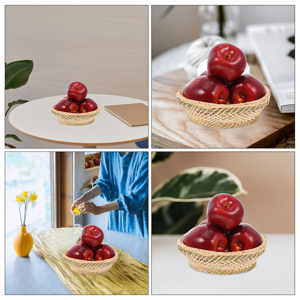 5 Pcs Artificial Fruit Red Home Decor Decorations Fake Watermelon Decors Photo Prop Realistic Red Delicious Apples Artificial artificial fruits and vegetables