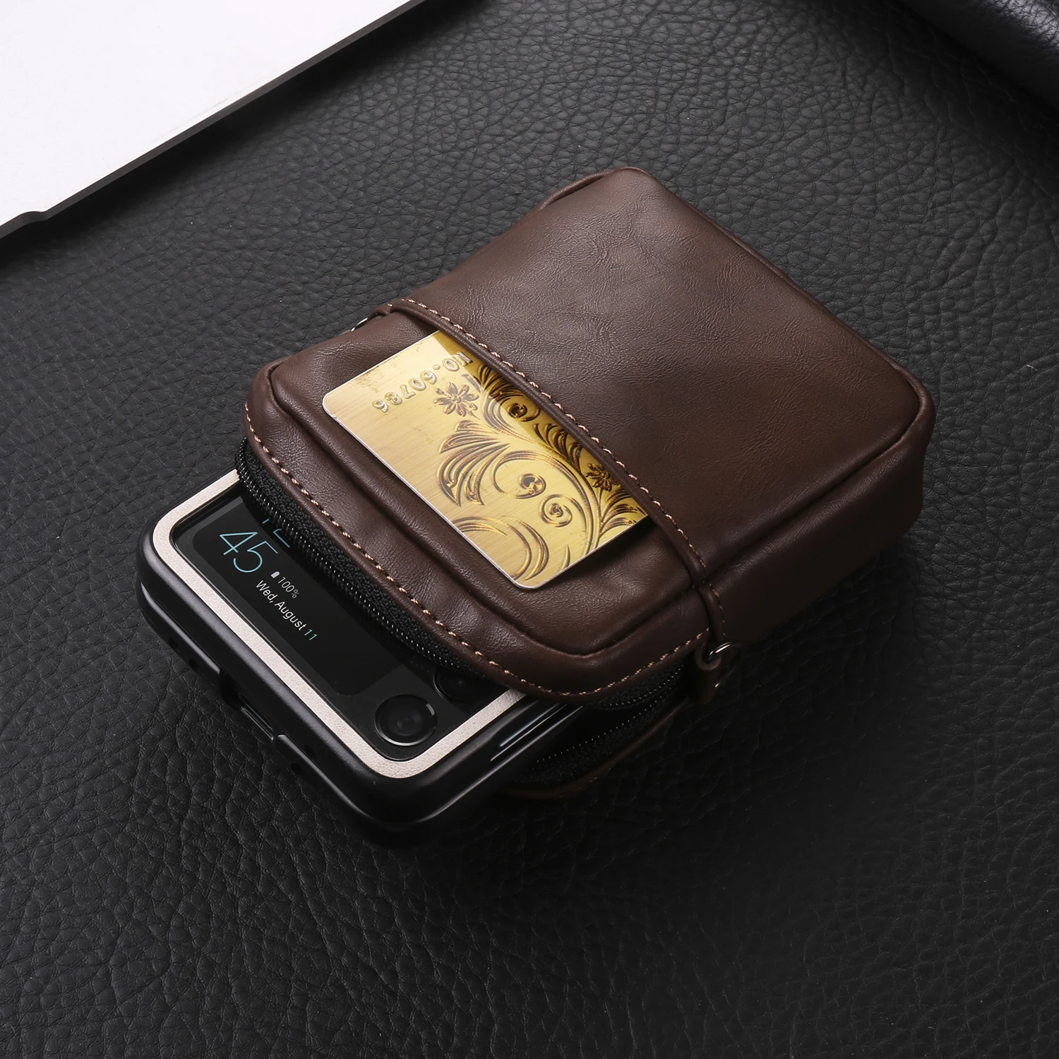Fulaikate Crazy Hores Handy tasche für Samsung Z Flip6 Universal Taillen tasche für Motorola Razr 50 Ultra Gürtel tasche für ZFlip3 Tasche – Detail 31