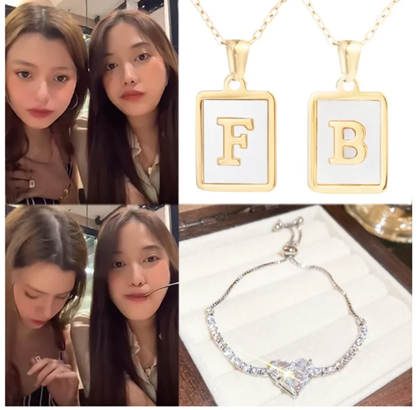 GAP The Series Freenbecky Same Couple Necklace Sister Baomeibao Freen LOVE Becky Letter Necklace Valentine's Day Gift