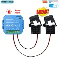 Tuya Smart Life WiFi Energy Bidirection Meter with Buzzer Overload Alarm App Monitor Solar Produced Consumed Power AC110V/240V