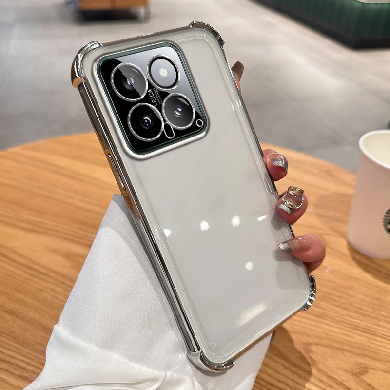 Klare transparente stoßfeste Silikonhülle für Xiaomi Mi 14 13 12 Pro Soft Back Cover_voghion.com