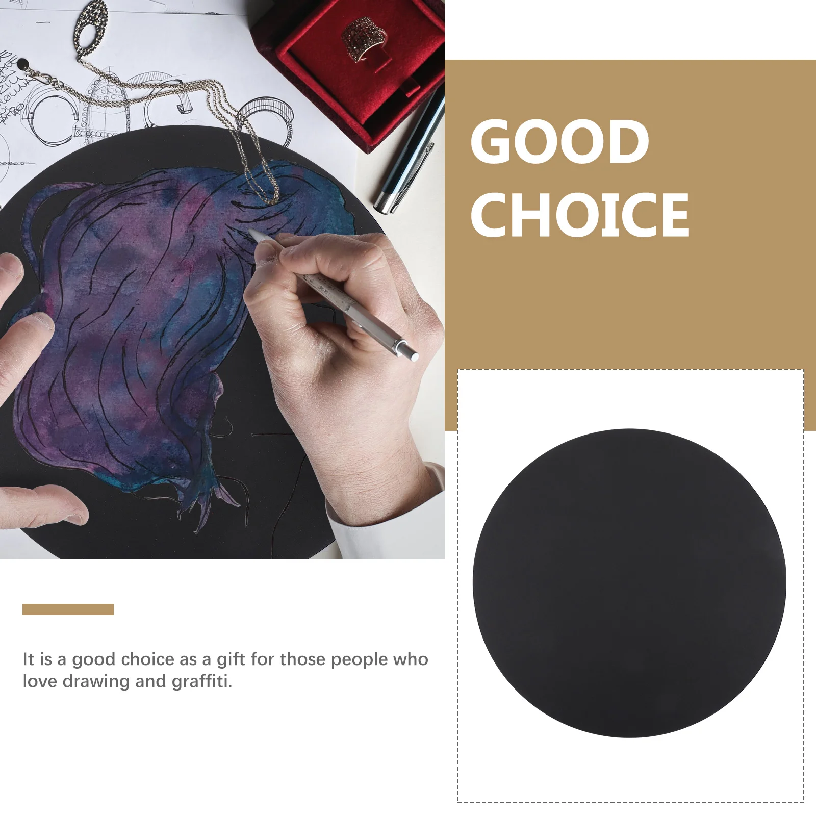 

50 Pcs Paper Cards Paper Painting Paperboard Round Drawing Cardboard