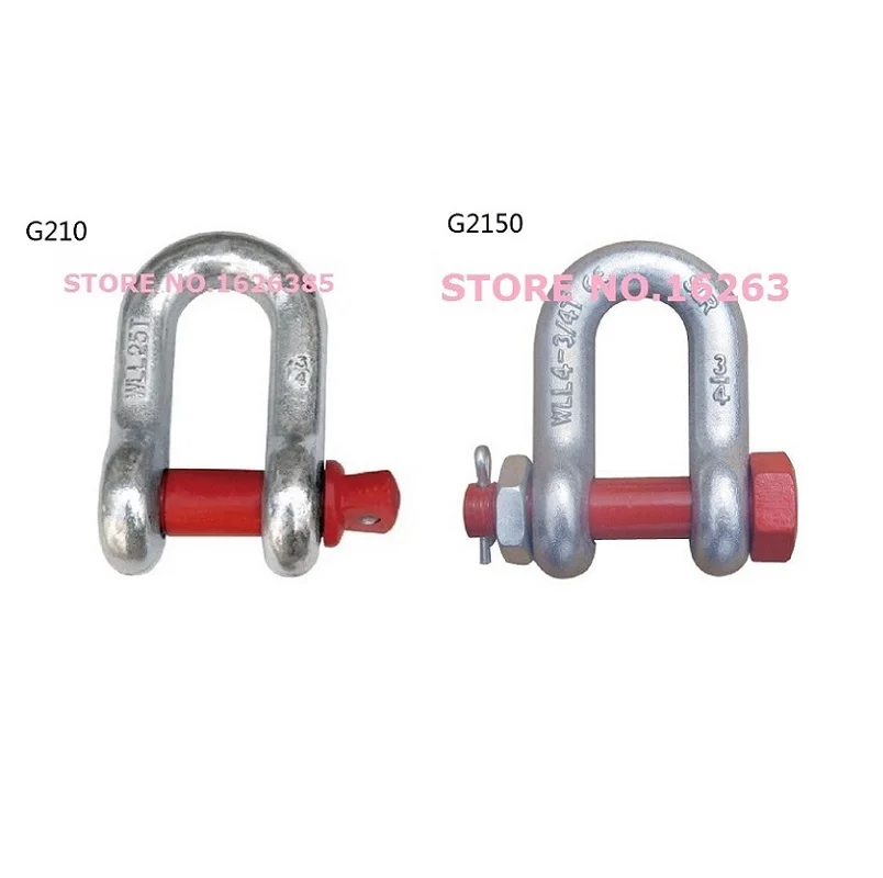 0.3T 1/4"--2T 1/2" G210 G2150 U.S. Type bolt dee anchor shackle electric galvanized die forging bracket bolt shackle