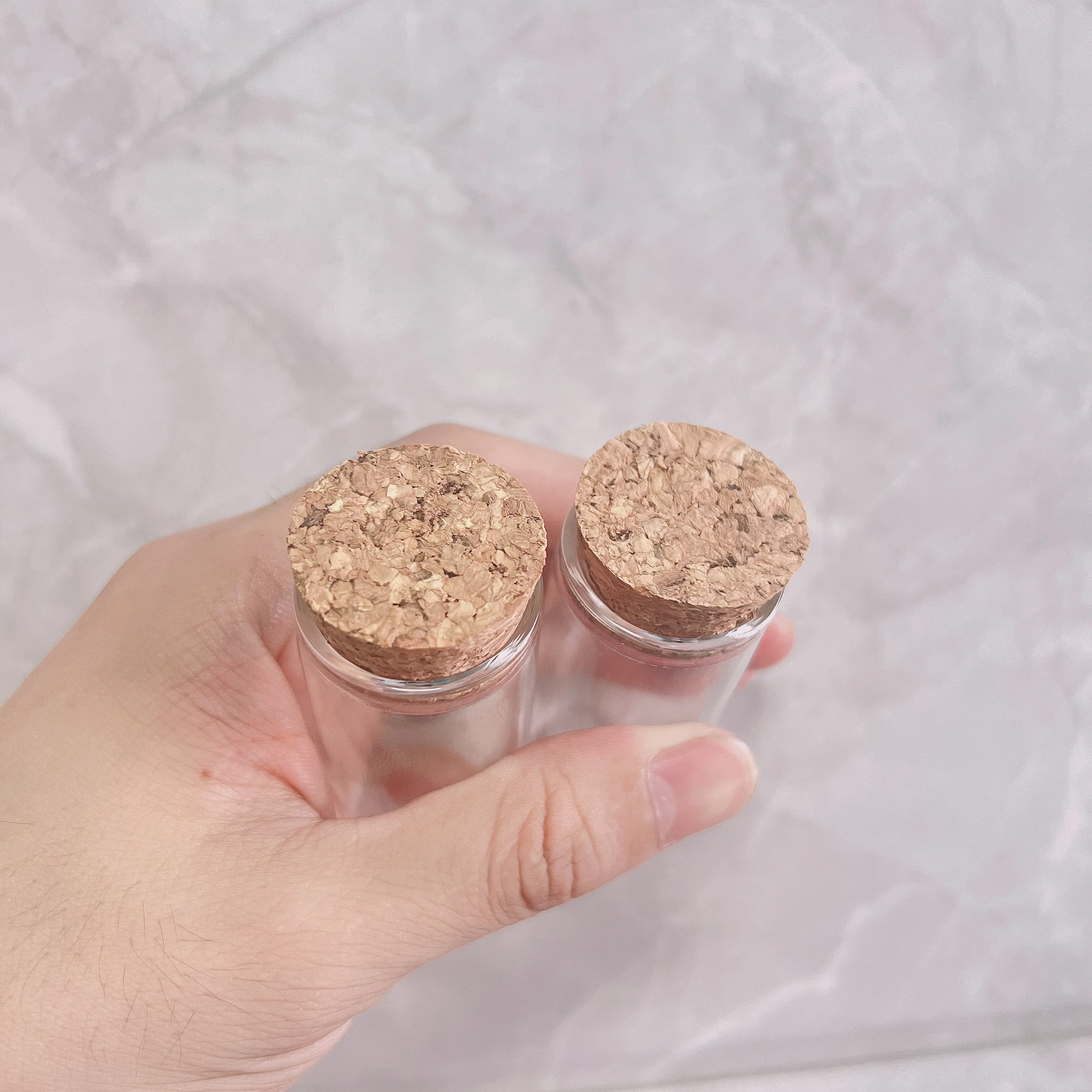 56 PCS Party Glass Bottle 26*30*70mm 30ml DIY Mini Glass Jars Cork Stopper Clear Small Jars Vials Wishing Message Bottles 2