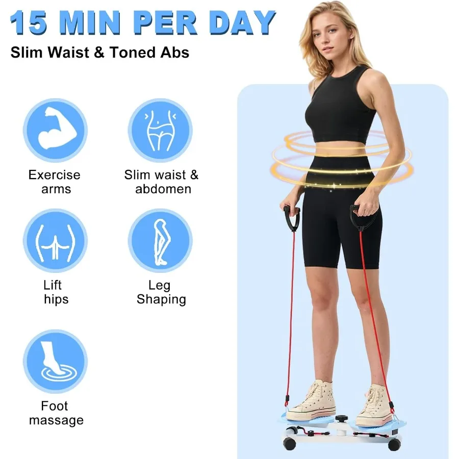 Waist Twister Ab Machine with 300 lbs Weight Capacity Anti-slip twist board Noiseless Home Gym Exercise Equipment for Women Men