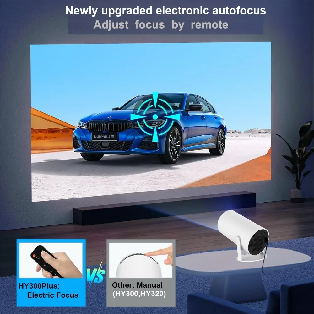 DITONG HY300 Plus Android 4K 1280*720P Dual Wifi 300ANSI Video Cinema Outdoor Portable Home HD LED Projector