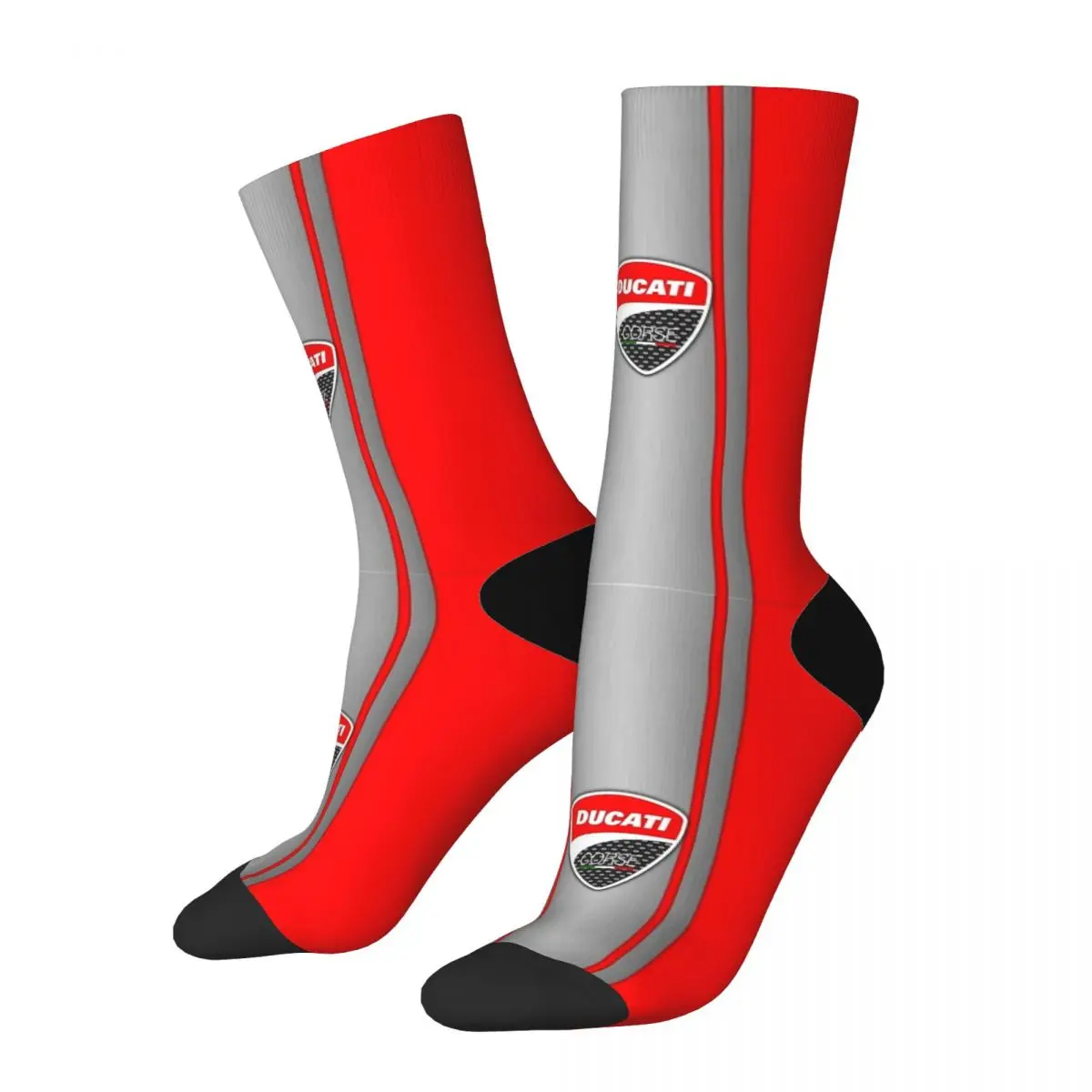 

Autumn Winter Funny Unisex Ducatis Racing Moto Socks Non-slip Middle Tube Socks