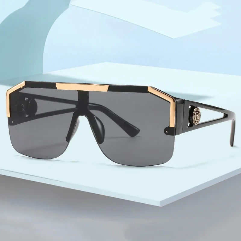 2023 Grandi Occhiali Da Sole Quadrati Donne Del Progettista di Marca Retro Occhiali Da Sole Blu Per La Femmina Oversize Nero Tonalità Oculos UV400_voghion.com