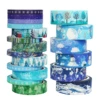 19 Pcs/set Blue Forest Snowflake Silvery Christmas Tree Washi Tape Set Scrapbooking Diy Journal Stationery Deco Art Supplies 1