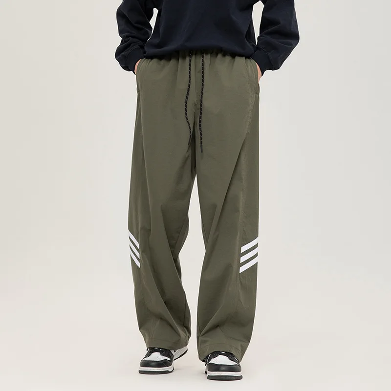 

American Tactical Pants Men's New Street Striped Sports Pants Ins Straight Couple Loose Casual Trousers