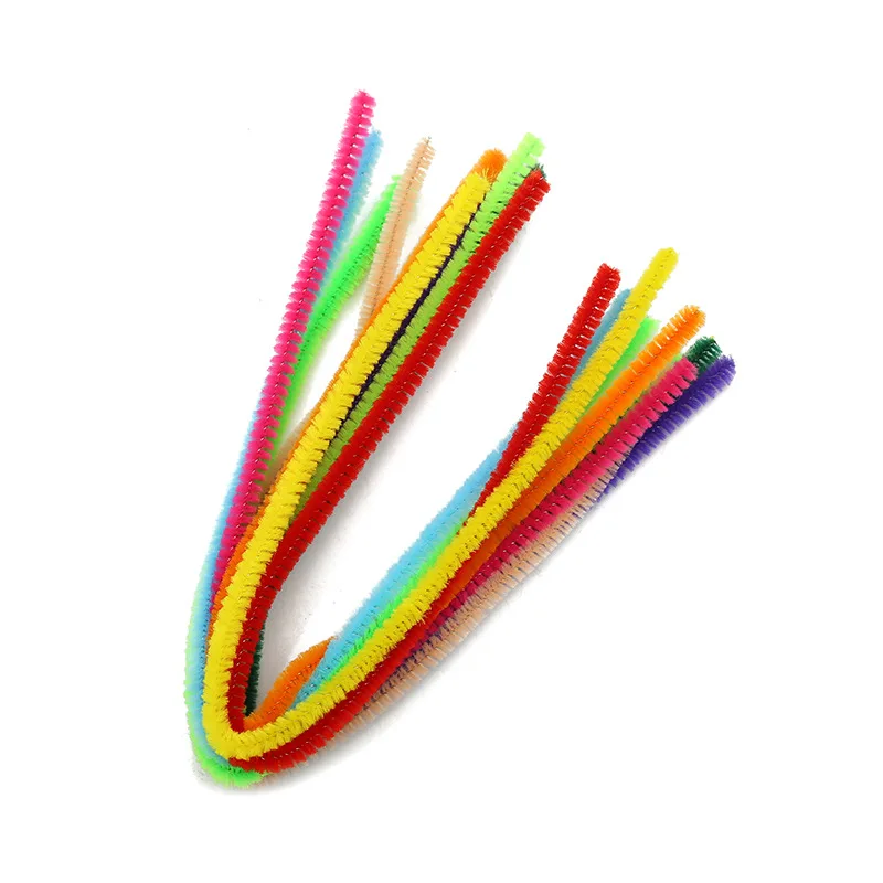 100pcs Fluffy Stick Macaroon Color Series Chenille Metal Wire Material  Stick DIY Kids Creative Development Toys Art Supplies Hot - AliExpress