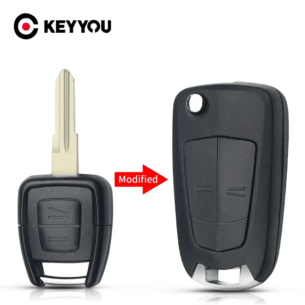KEYYOU For Vauxhall Opel Astra Zafira Vectra Omega 2 Buttons Replacement HU46 Blade Key Case Car Flip Remote Key Shell Modified