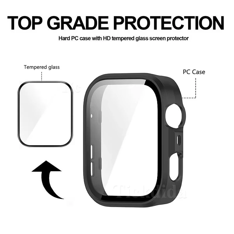 Premium Tempered Glass Screen Protector & Hard Protective Bumper Case