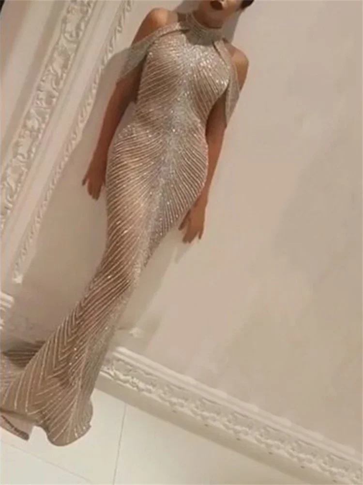 

Solid Summer Dress New Fashion Vintage Sleeveless Dress for Women 2023 Chic Elegant Slim Floor Length Evening Dresses