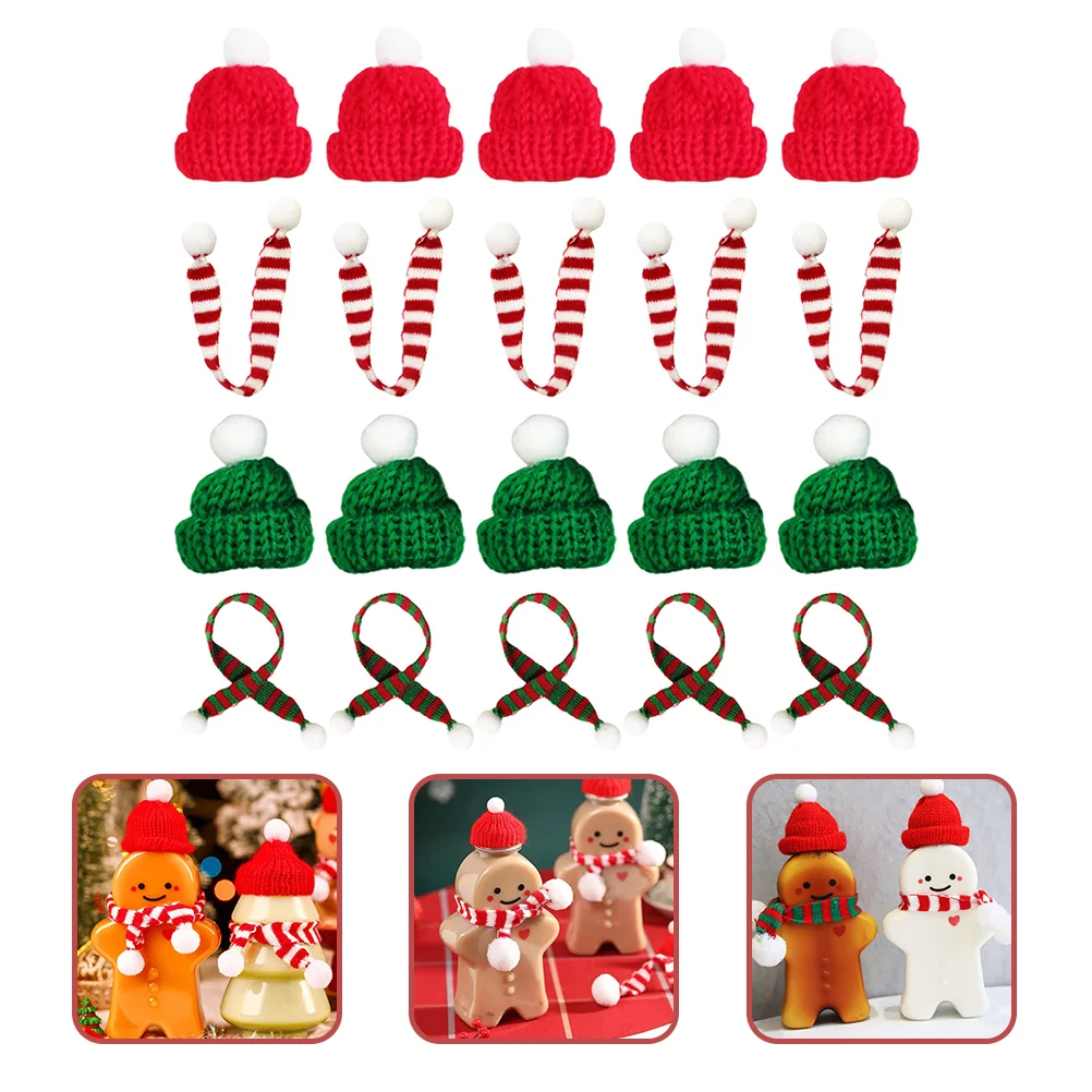 

Christmas Mini Hat DIY Craft Supplies Santa Hats Snowman Scarf Miniature Xmas Crafts Party