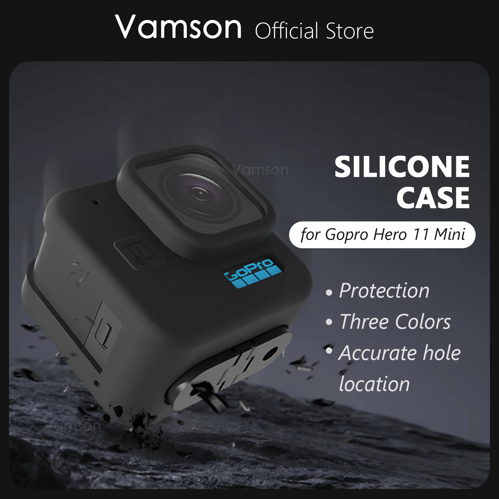 Custodia Protettiva In Silicone Vamson Per Gopro Hero11 Custodia Morbida In Silicone Nero Mini Per Go Pro Hero 11 Mini Accessori