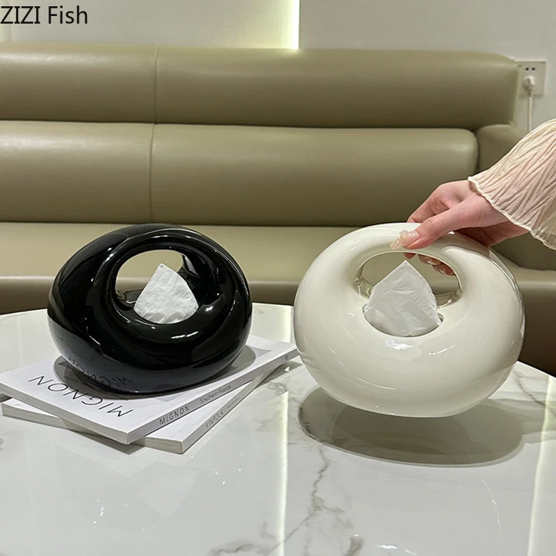 Creative Handbag Shape Tissue Box Coffee Table Desk Decoration Modern Design Ceramic Tissue Box Bedside Table Paper Towel Case 2